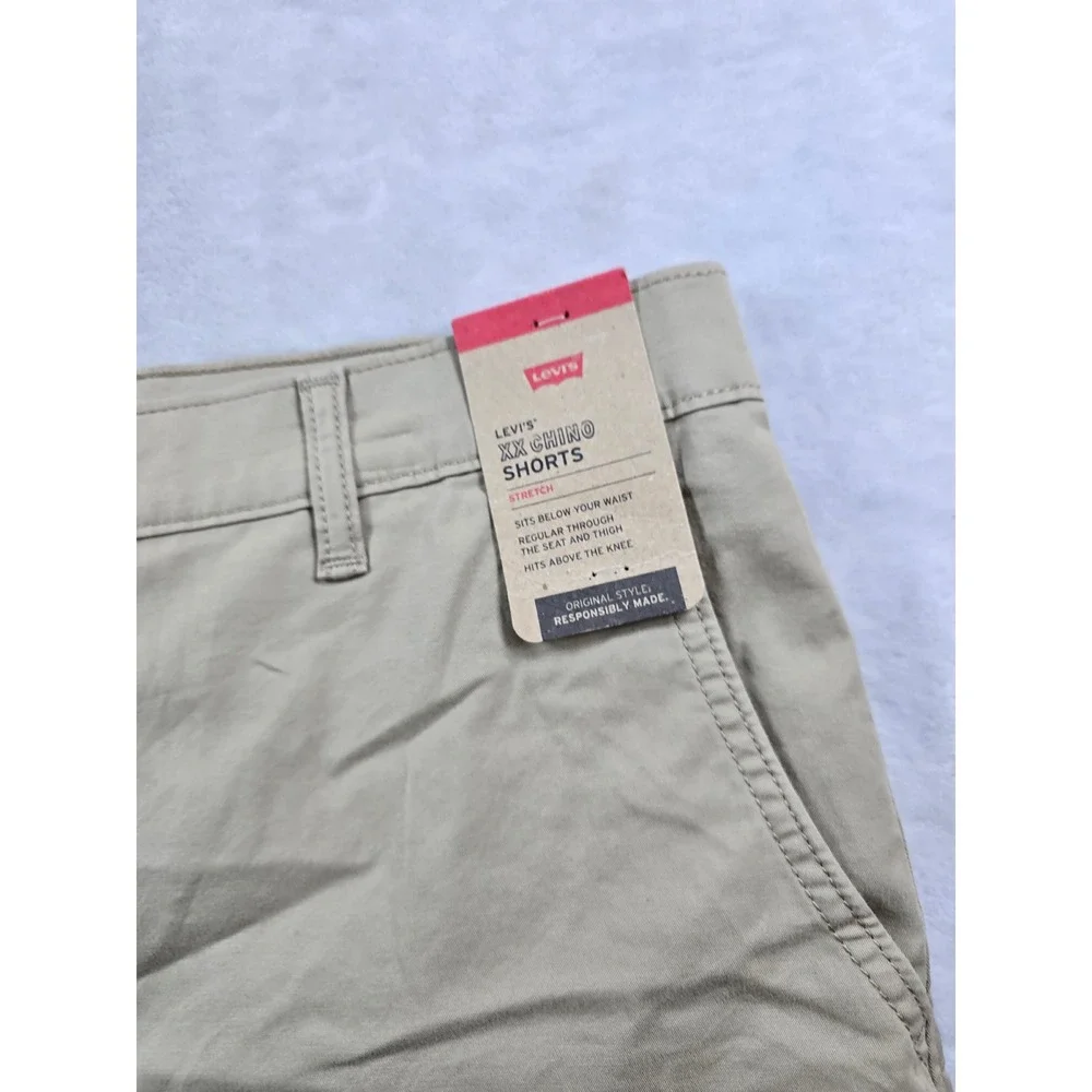Levi's XX Chino Shorts Mens 36 Tan Khaki Cotton Stretch Twill Regular Fit NEW